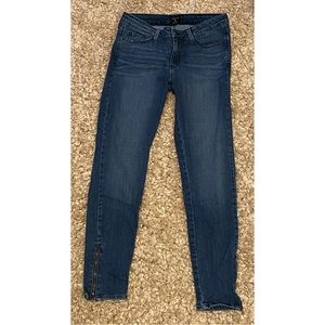 Just Black skinny jeans stretch denim ankle zippers EUC 28